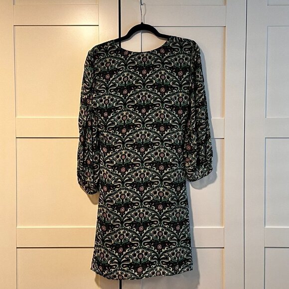 NEW Ba&sh Fanny Ruched Mini Dress - Green Motif - size Large - Picture 5 of 5